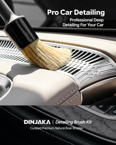 Car Detailing Brush Set Boar Hair 4 Pack Interior Exterior Vents