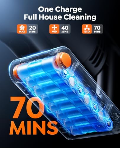 Cordless Vacuum Cleaner, 650W/55Kpa/70Mins Cordless Stick Vacuum Cleaners