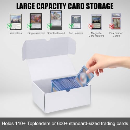 Trading Card Storage Box, 10-Pack 600 Count White Corrugated Cardboard Box