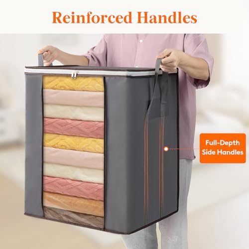 3 Pack 120L Extra Large Clothes Storage, Blanket Storage Bags