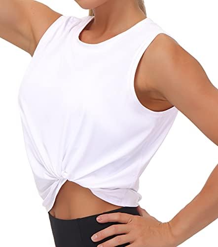 Ice Silk Workout Tops for Women Quick Dry Muscle Gym Running Shirts Sleeveless Flowy Yoga Tank Tops