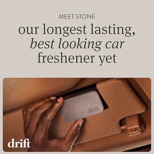 Car Air Freshener - The Original Stone Air Freshener - Car Odor Eliminator - Long Lasting Scent - Metal Clip - Essential Oils - Clean Ingredients - Grove Scent Starter Kit