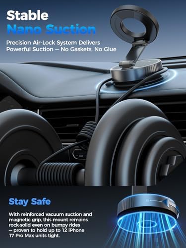 Magnetic Car Phone Holder for Magsafe,Nano Gel 360°Adjustable Phone Mount