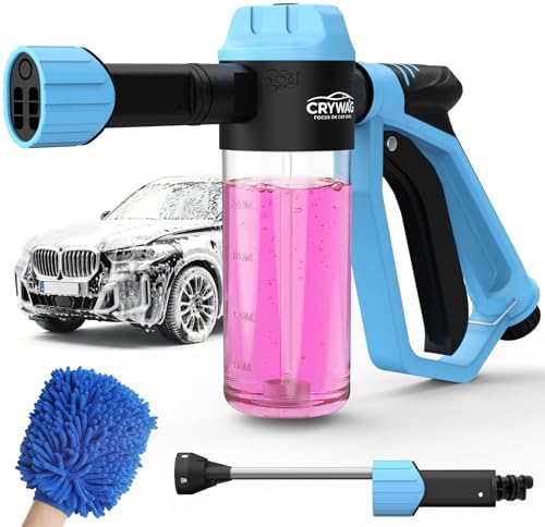 Car Wash Foam Gun for Garden Hose, with Microfiber Wash Mitt, Foam Sprayer