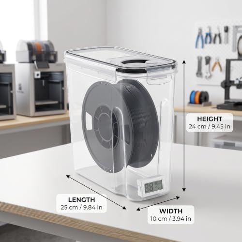 3D Printer Filament Storage Box, 6 Pack with Hygrometer & Desiccant