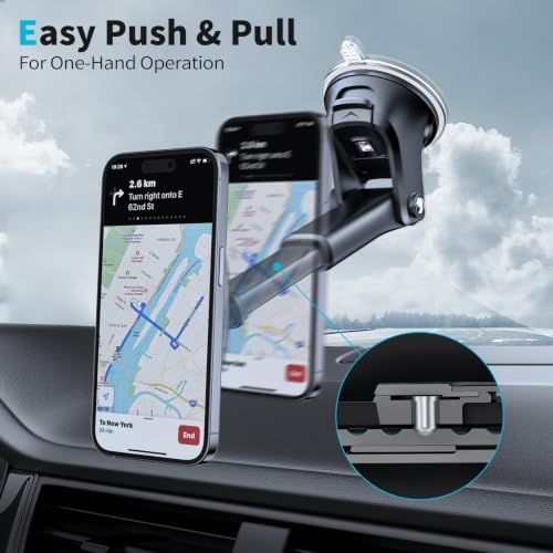 Magnetic Phone Holder for Car, Dashboard Windshield Phone Mount