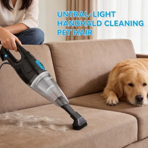 Lightweight Corded Stick Vacuum, 4-in-1 Handheld Small Vacuum with 4 HEPAS