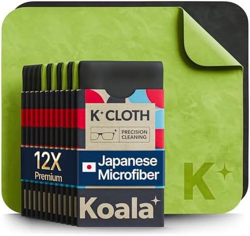 Koala Lens Cleaning Cloth | Japanese Microfiber | Black Green (Pack of 12)