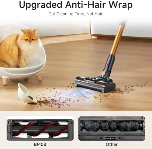 Cordless Vacuum Cleaner, Lightweight Stick Vacuum with 50Kpa Suction