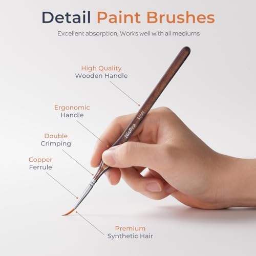 21 PCS Miniature Paint Brushes Set, Model Paint Brushes & Drybrush