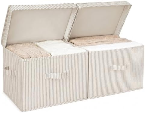 Fabric Storage Bins with Lids, Closet Storage Bins