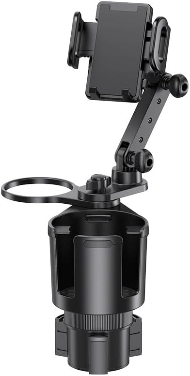 Car Phone Holder with Cup Holder Mount, 2 in 1 Universal Cup Holder Expander Adjustable Base with Phone Mount, Long Adju