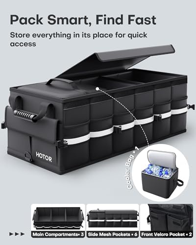 Trunk Organizer - Car Organizers for SUV with Removable Cooler Bag
