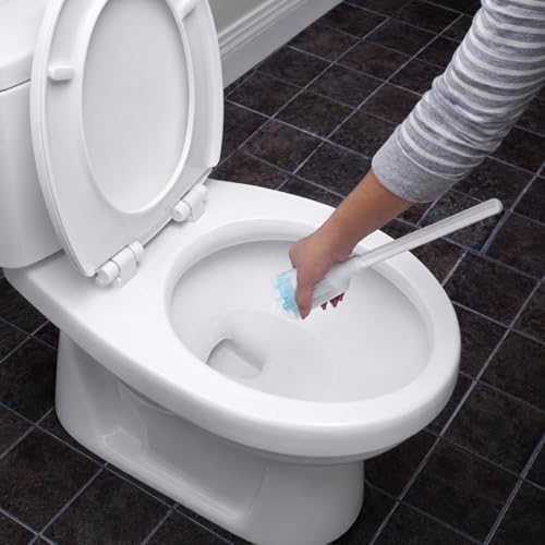 Toilet Bowl Cleaner Brush – Antimicrobial Toilet Swab with Soft Non-Scratch Head, Long Handle, Deep Cleaning Under Rim (Pack of 1)