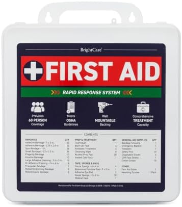 Professional First Aid Kit, Large, Wall Mount & Portable, OSHA Compliant