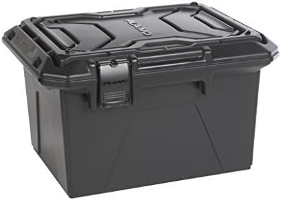 Ammo Crate, Black, Lockable Plastic Ammunition Storage Box, Water-Resistant Protection with Interlocking Foam and Removable Dividers