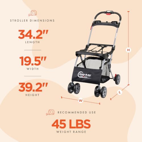 Snap N Go EX Foldable Universal Infant Car Seat Carrier, Black
