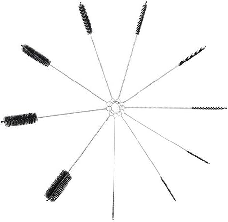 DECORA 10 Pieces Nylon Cleaning Bottle Brush Pipe Cleaning Brushes Tube Brushes Tube Bottle Straw Washing Cleaner Bristle Kit Tool Black