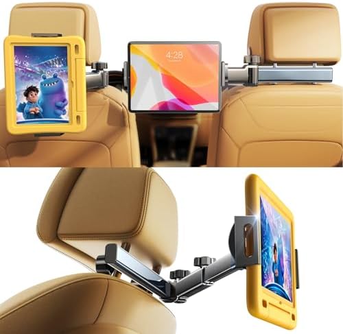 IPad Holder for Car Tablet Mount, 4 in 1 Adjust Arm Back Seat Stand