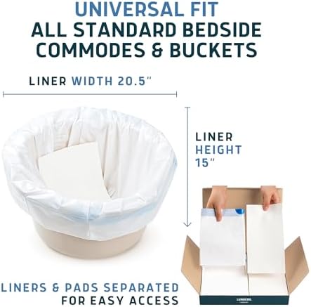 Commode Liners & Absorbent Pads - Value Pack Medical Grade 50 Bags