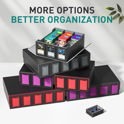 Trading Card Storage Box with Commander Display Holds 4200+ Cards
