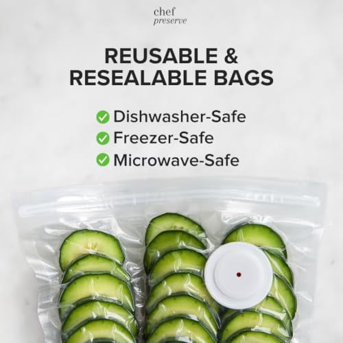 Compact Vacuum Sealer for Food (Vacuum Sealer Machine + 20 Reusable Vacuum Bags) Powerful Handheld Vacuum Sealer Machine, Seal Meal Saver, Portable Food Sealer