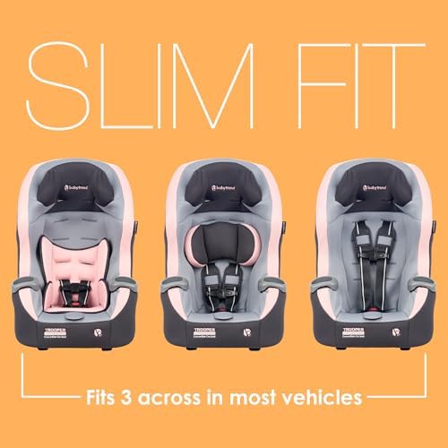 Trooper™ Slim 3-in-1 Convertible Car Seat, Quartz Pink – Slim Fit, 3-in-1 Growth Modes, Lightweight Design, Adjustable Comfort Padding