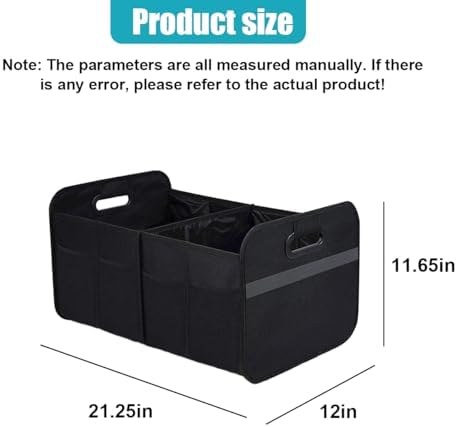 Foldable Car Trunk Organizer for Sedan SUV Truck (Black)
