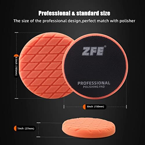 Buffing Polishing Pads, 7Pcs 7"(180mm) Waffle Foam Buffing Pads Polishing Pads Wool Pad Kit for 7Inch Backing Plate RO/DA/GA Car Polisher Boat Compounding, Polishing and Waxing