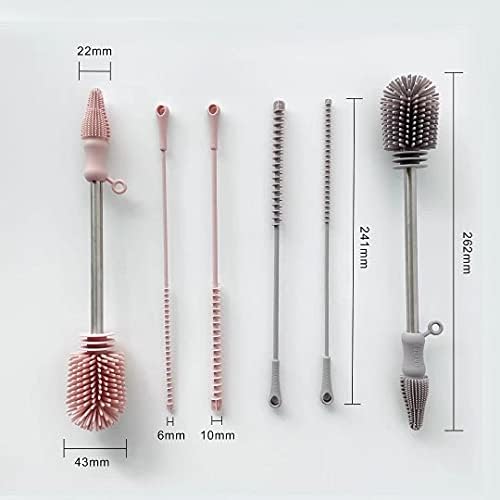 Food-Grade Silicone Double-Ended Cleaning Brush (Brush-Grey)