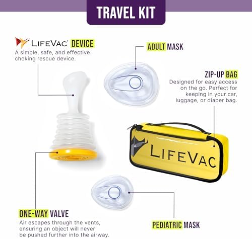Yellow Travel Kit 2 Pack - Portable Suction Rescue Device, First Aid Kit for Kids and Adults, Portable Airway Suction Device for Children and Adults