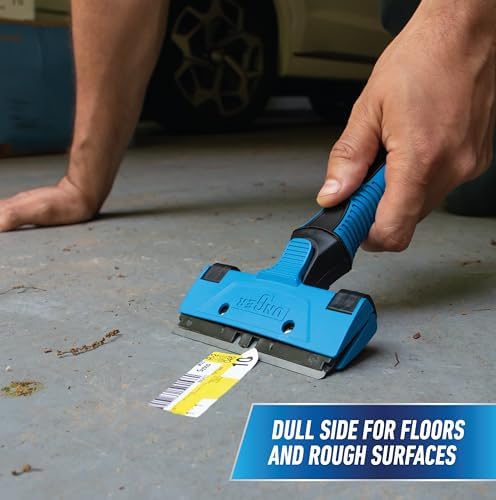 Professional Connect and Clean 4" All-Purpose Scraper, Window, Glass, and Floor Scraping Tool Supplies, Adhesive Removal, Gum, Stickers, Paint Removal, Dual-Sided Blade