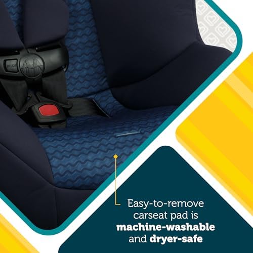 Smooth Ride Convertible Car Seat, 2-in-1 Rear & Forward Facing, 5-40 lbs, 30-50 lbs, Fits 3 Across, Slim Design, Latch, Machine-Washable, Travel-Ready, Crater Lake
