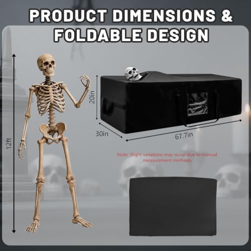 Large Halloween Storage Bag, Fits Up 12Ft Skeleton, Black