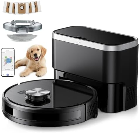 Robot Vacuum,11500Pa Suction,LiDAR Navigation,Self-Emptying,Pet Hair