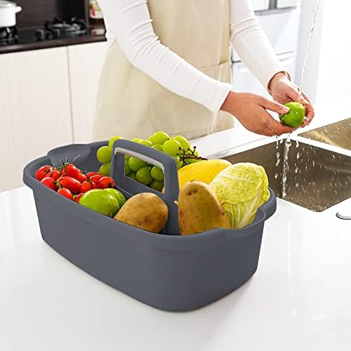 Cleaning Caddy with Handle, Shower & Under Sink Basket, Grey