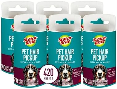 Pet Hair Extra Sticky Lint Roller,420 Sheets Total, 6 Pack