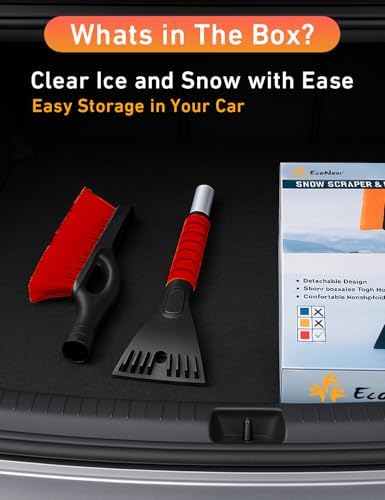 27" Car Snow Brush and Ice Scraper (2 Pack) Windshield Snow Scraper