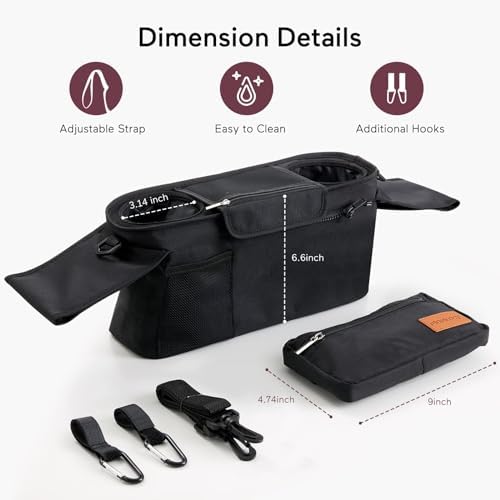 Universal Stroller Organizer with Insulated Cup Holder