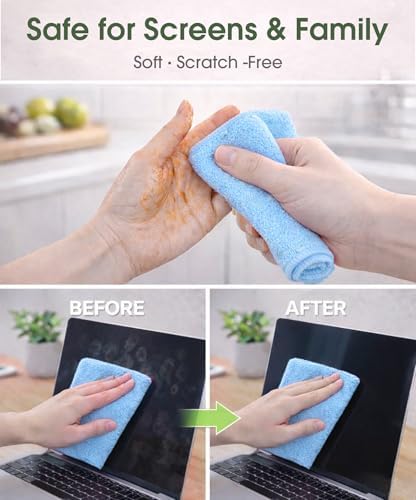 Microfiber Cleaning Cloth Roll - 100 Pack Tear Away Microfiber Paper Towels, Reusable, Washable, Scratch-Free, Kitchen Towels for Car, Home, Kitchen, Glass, Dishes (Blue)