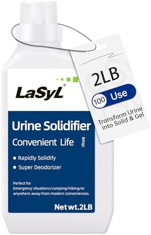 Super Absorbent Powder - 50/100/200 use, Solidify & Gel Urine in 1 Min, Deodorizer - Easy to Port Waste Liquid - for Camping Portable Toilet, Urinals, Bedside Commodes, Pet Potty etc