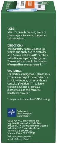 Super Absorbent Wound Pad, Medium, 4" x 4", 10 Count, 3 Pack