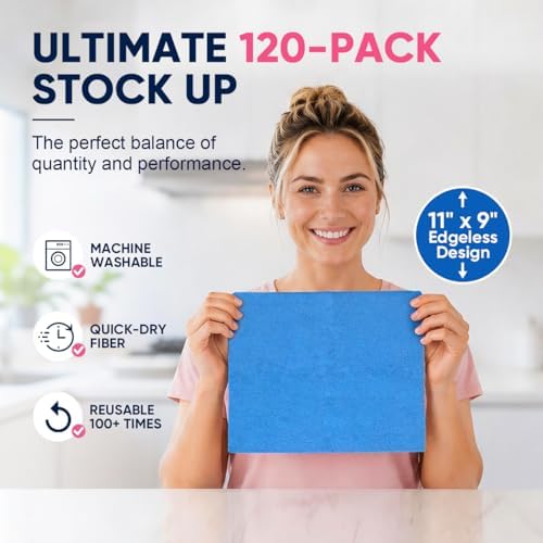Microfiber Cleaning Cloth 150 Pack, Reusable Paper Towels 11 x 9