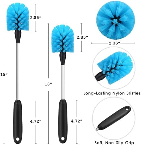 Stainless Steel Water Bottle Cleaning Scrubbing Brush, 13 in-15 in