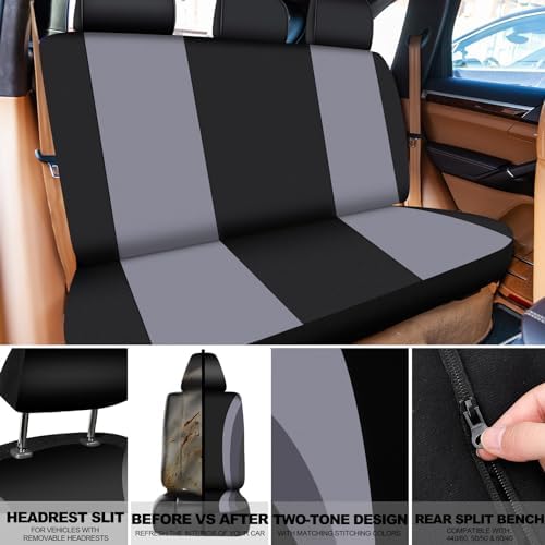 43 Pcs Fuzzy Car Seat Cover Full Set Gray, Black