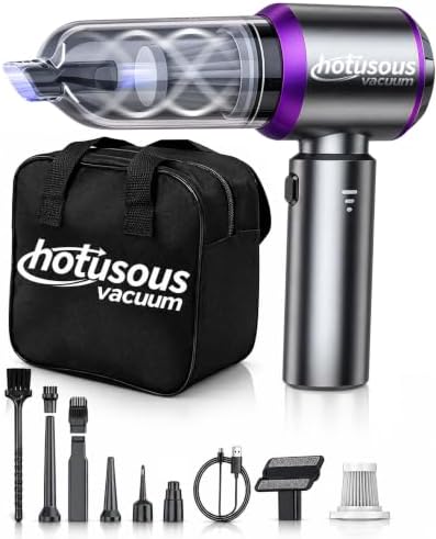 4-in-1 Car Vacuum Portable Cordless, Three-Level Adjustable Power, Comprehensive Accessory Kit, Visible Battery Level, 0.4l Visible Dust Cup, for Car Interiors, Home, Sofa, Carpet, Keyboard