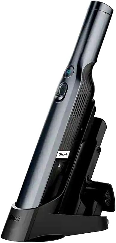 Shark WV201 WANDVAC Handheld Vacuum Lightweight at 1.4 Pounds with Powerful Suction, Charging Dock, Single Touch Empty and Detachable Dust Cup (WV201BLK Black) (Renewed)
