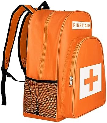 First Aid Bags Empty First Aid Backpack Empty Medical Storage Bag for First Aid Kits Pack Emergency Hiking Backpacking Camping Cycling Riding Climbing Travel Car (Orange)