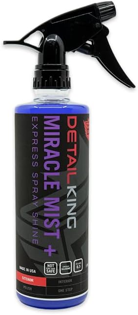 Detail King Miracle Mist+ Car Cleaning Spray Wax for Waterless Car Wash - Car Window Cleaner - Safe on all Surfaces - 16