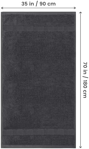 Jumbo Bath Sheets, 2 Pack, 35x70 in, 600 GSM Cotton, Grey